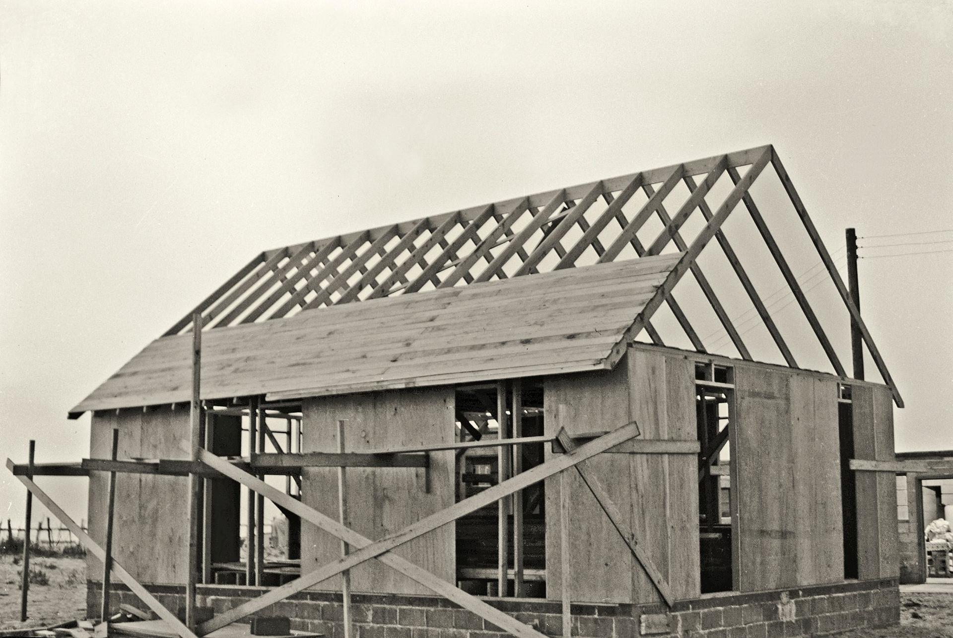 House under construction.